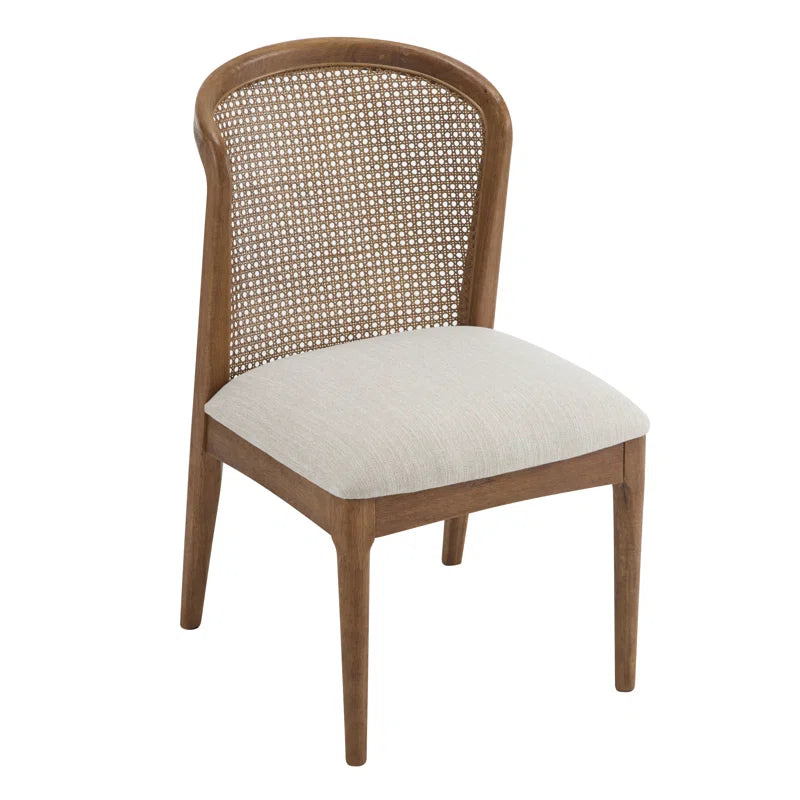Furnishiaa upholstered and cane dining chairs (set of 2)