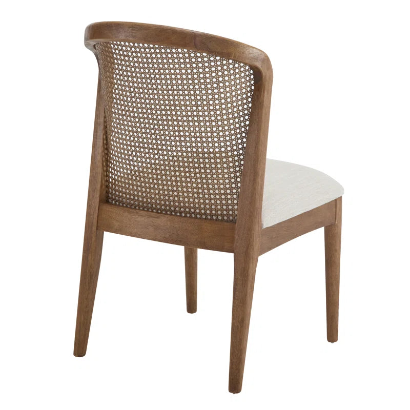 Furnishiaa upholstered and cane dining chairs (set of 2)