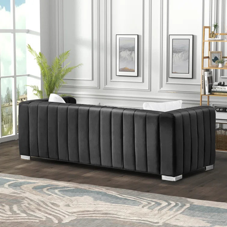 Furnishiaa Velvet Tufted Sofa Set – Elegant & Comfortable