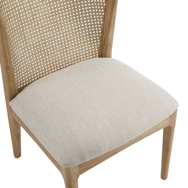 Furnishiaa upholstered and cane dining chairs (set of 2)