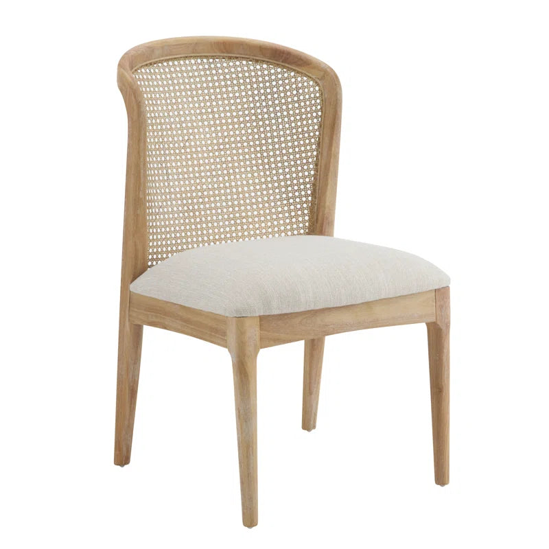 Furnishiaa upholstered and cane dining chairs (set of 2)