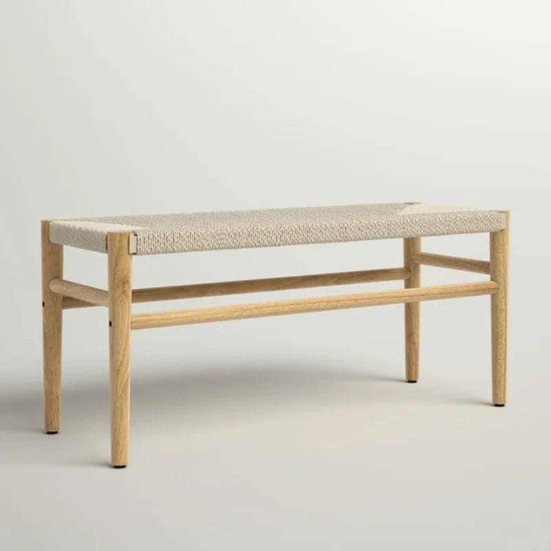 Furnishiaa Solid Sheesham Wood & Rope Bench – Coastal Style & Durability