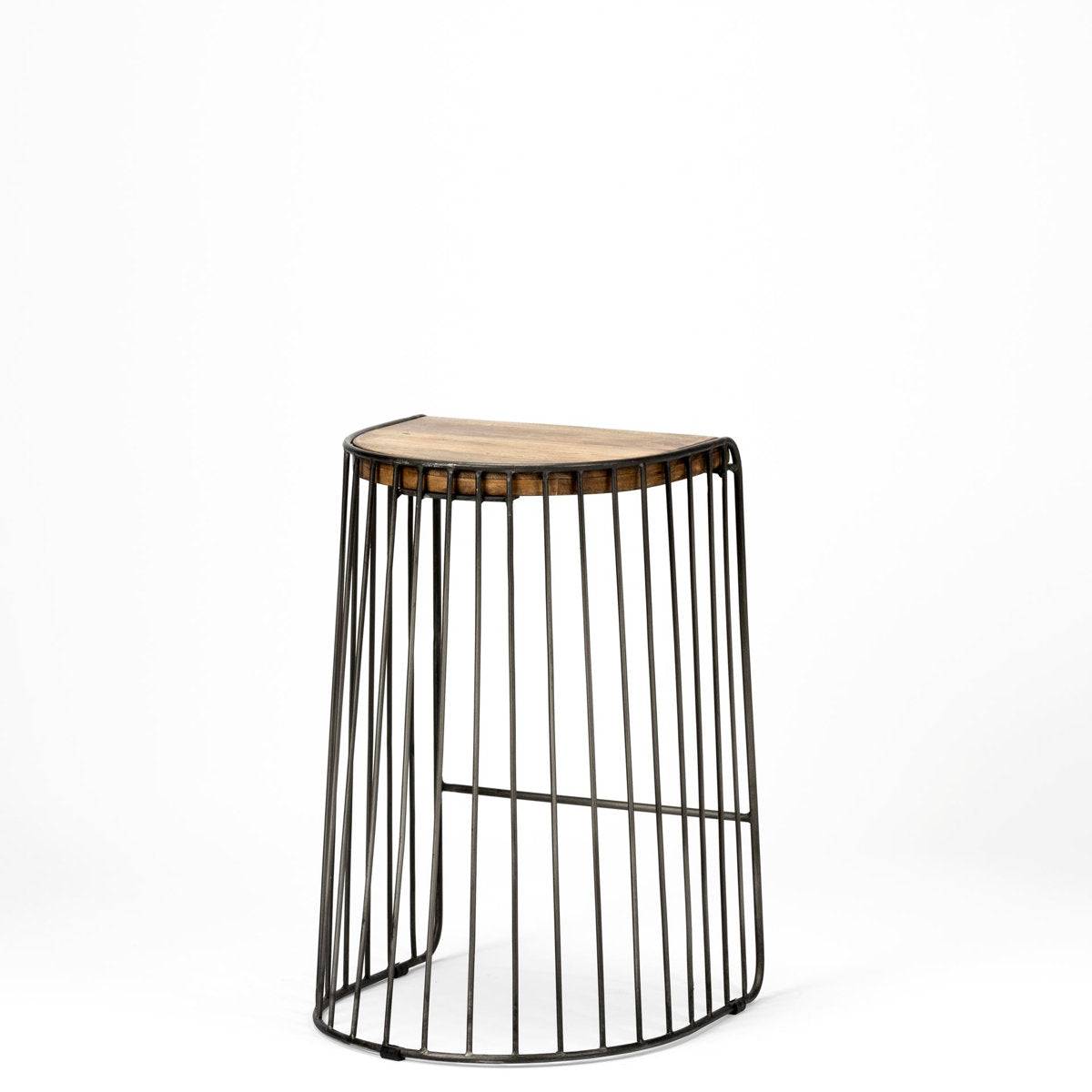 Mango wood stool frame and seat detail