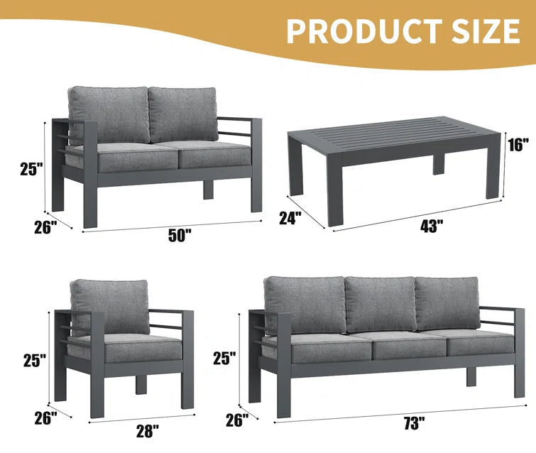 Furnishiaa 7-Seater Outdoor Iron Garden Sofa Set