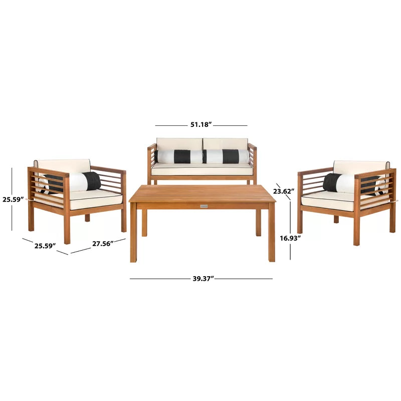 Furnishiaa solid sheesham wood Outdoor Sofa Seating Set