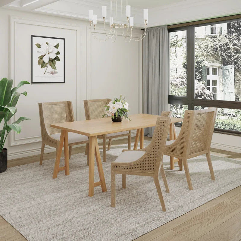 Furnishiaa Modern Solid Sheesham Wood 5-Piece Dining Set
