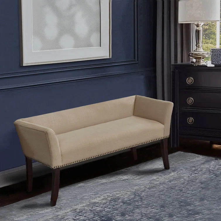 Furnishiaa Upholstered Bench with Back & Arms – Elegant Comfort for Any Space