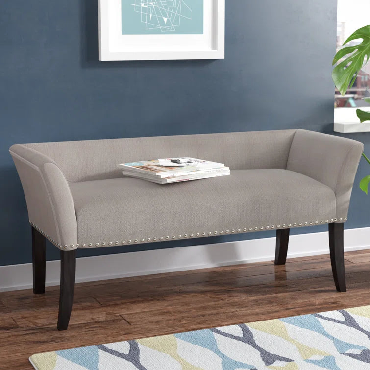 Furnishiaa Upholstered Bench with Back & Arms – Elegant Comfort for Any Space