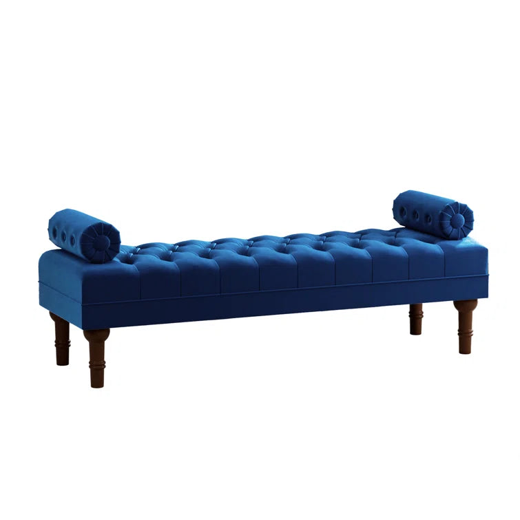 Furnishiaa Velvet Tufted Bedroom Bench
