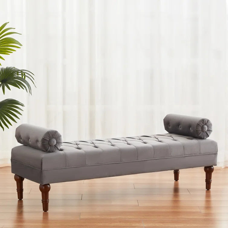 Furnishiaa Velvet Tufted Bedroom Bench
