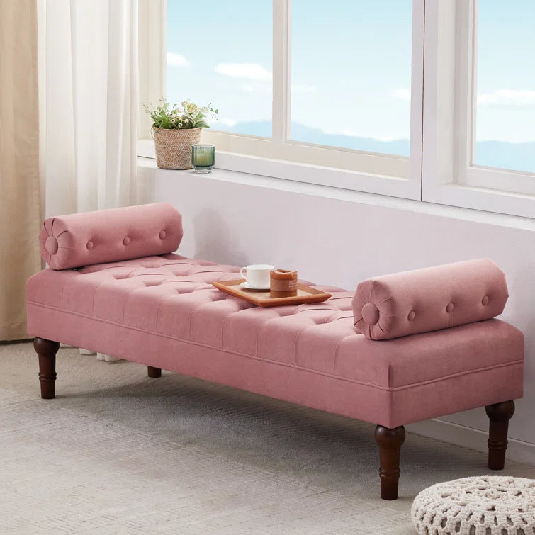 Furnishiaa Velvet Tufted Bedroom Bench