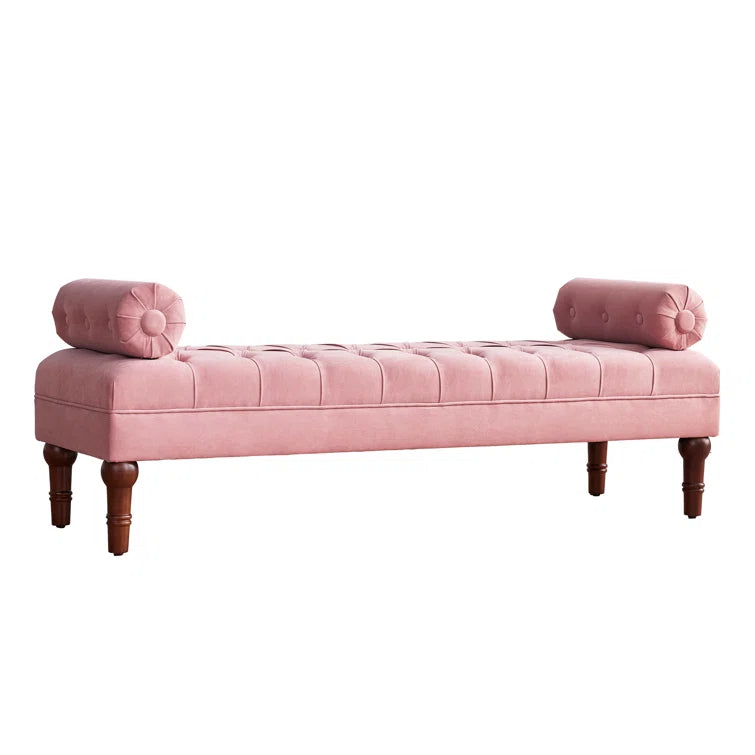 Furnishiaa Velvet Tufted Bedroom Bench