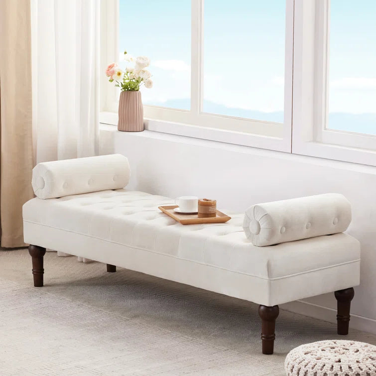 Furnishiaa Velvet Tufted Bedroom Bench
