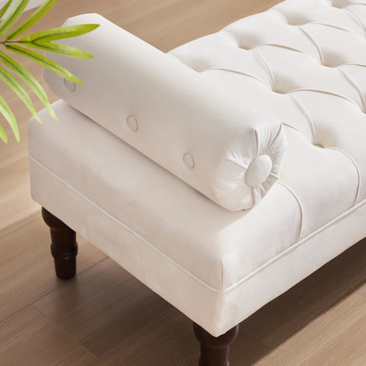 Furnishiaa Velvet Tufted Bedroom Bench