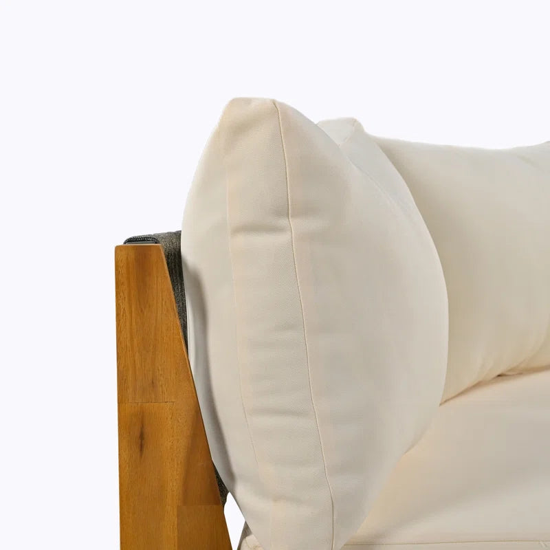 Furnishiaa 6-Seater Half Moon Outdoor Sofa Set with Table &  Cushions