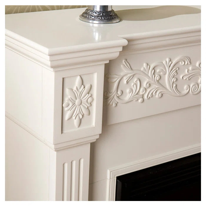 Furnishiaa Solid Sheesham Wood Free-Standing Fireplace