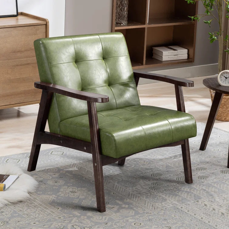 Furnishiaa Mid-Century Modern Faux Leather Armchair