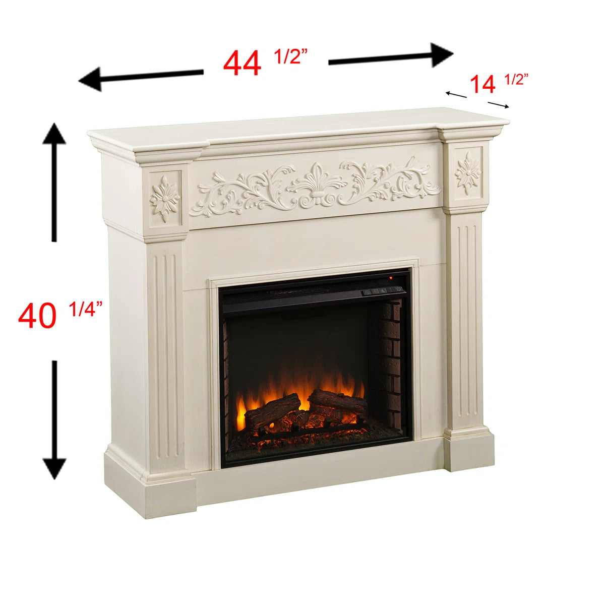 Furnishiaa Solid Sheesham Wood Free-Standing Fireplace