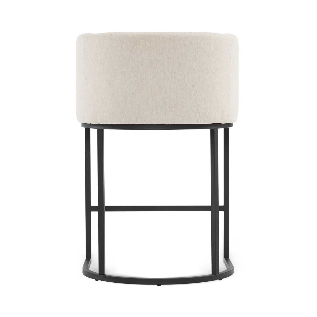 Furnishiaa Modern Linen Counter Stools – 2-Piece Set with Bucket-Style Seat & Metal Sled Base