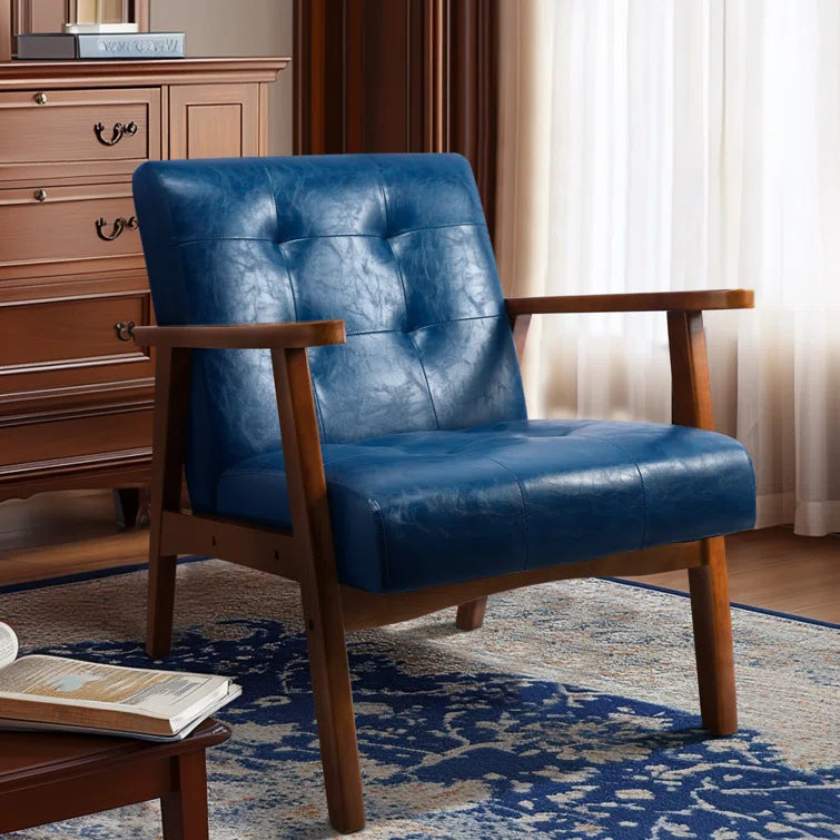 Furnishiaa Mid-Century Modern Faux Leather Armchair