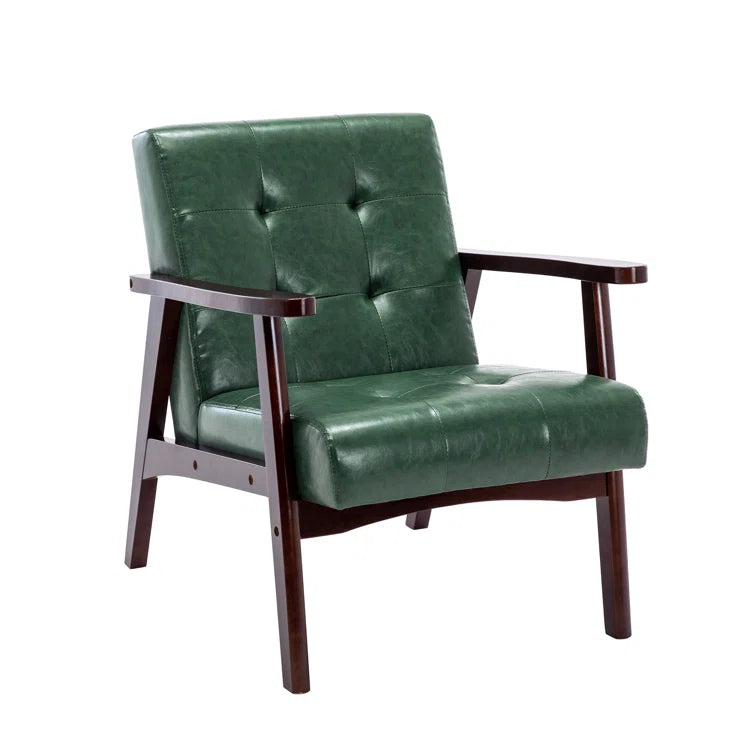 Furnishiaa Mid-Century Modern Faux Leather Armchair
