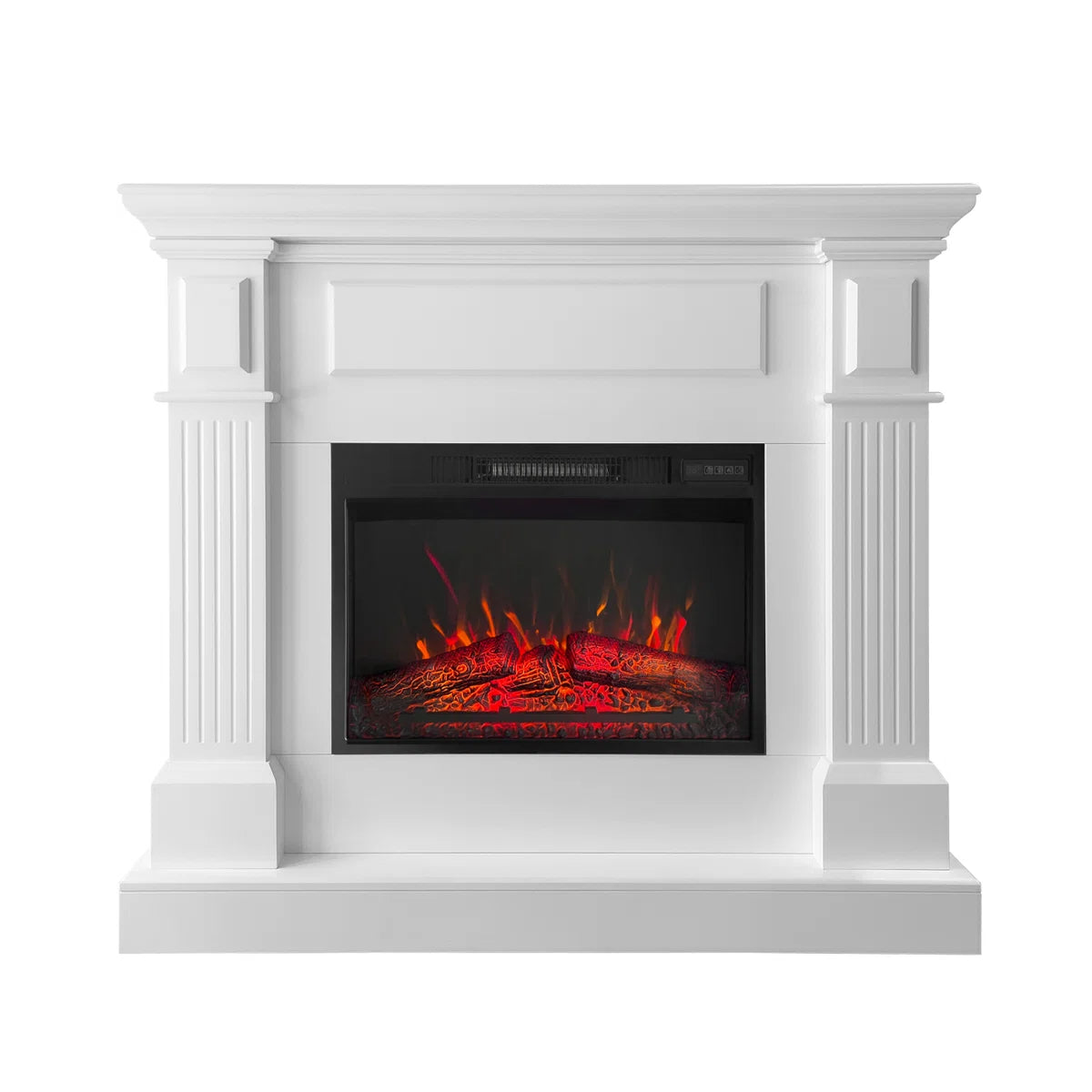 Furnishiaa Solid Sheesham Wood Electric Fireplace Mantel