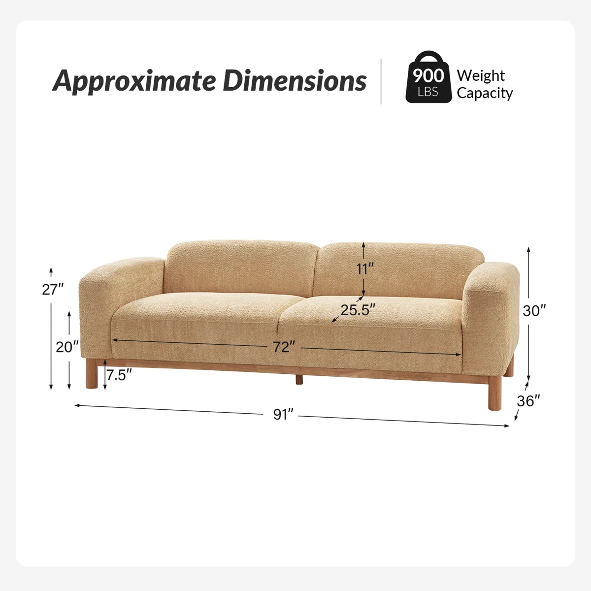 Modern Low Back Deep Seat Sofa by Furnishiaa