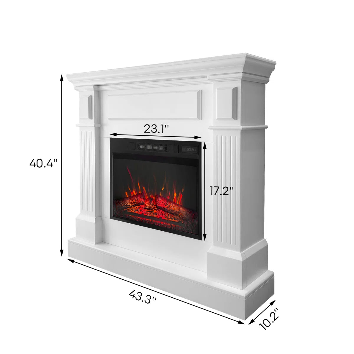 Furnishiaa Solid Sheesham Wood Electric Fireplace Mantel