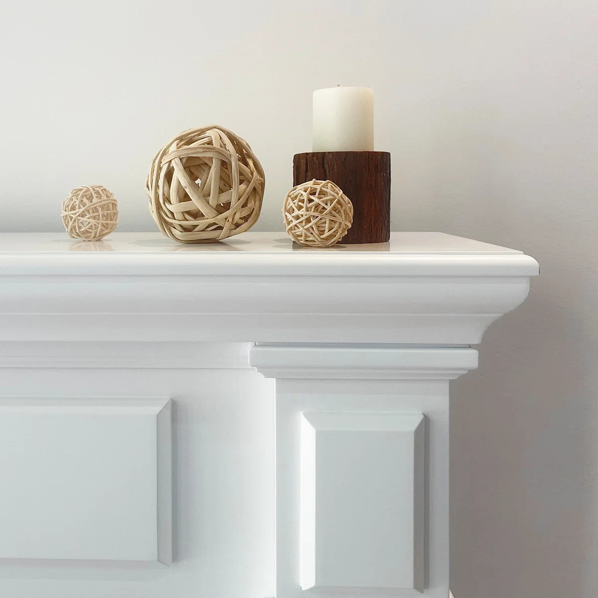 Furnishiaa Solid Sheesham Wood Electric Fireplace Mantel