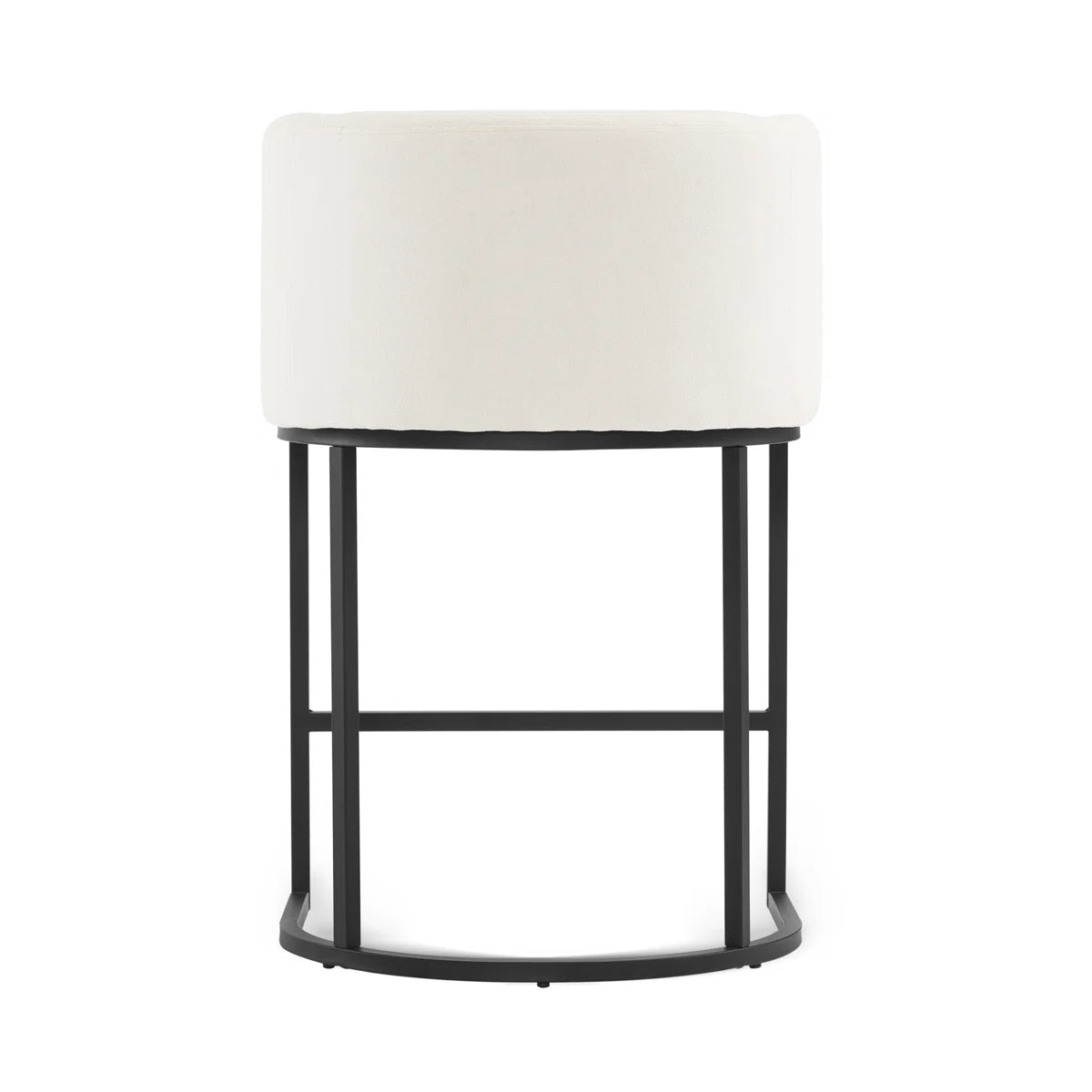 Furnishiaa Modern Linen Counter Stools – 2-Piece Set with Bucket-Style Seat & Metal Sled Base