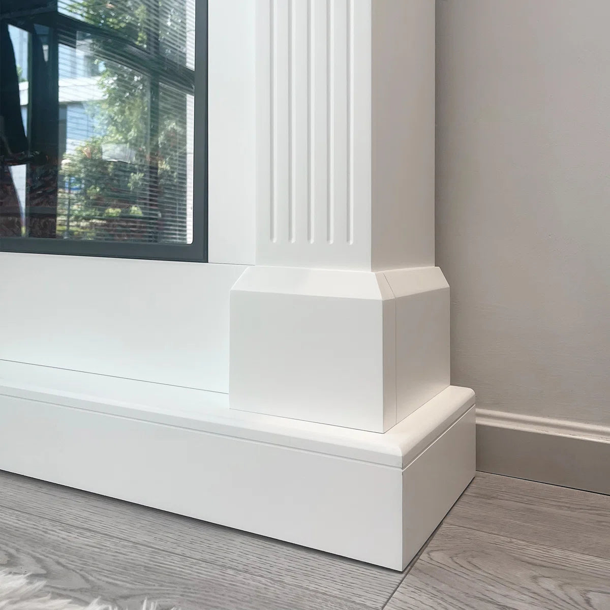 Furnishiaa Solid Sheesham Wood Electric Fireplace Mantel