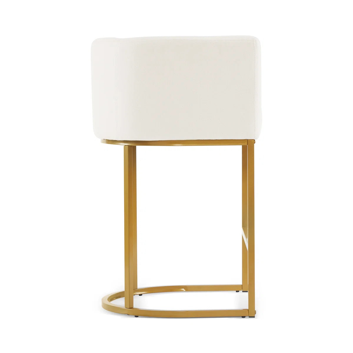 Furnishiaa Modern Linen Counter Stools – 2-Piece Set with Bucket-Style Seat & Metal Sled Base