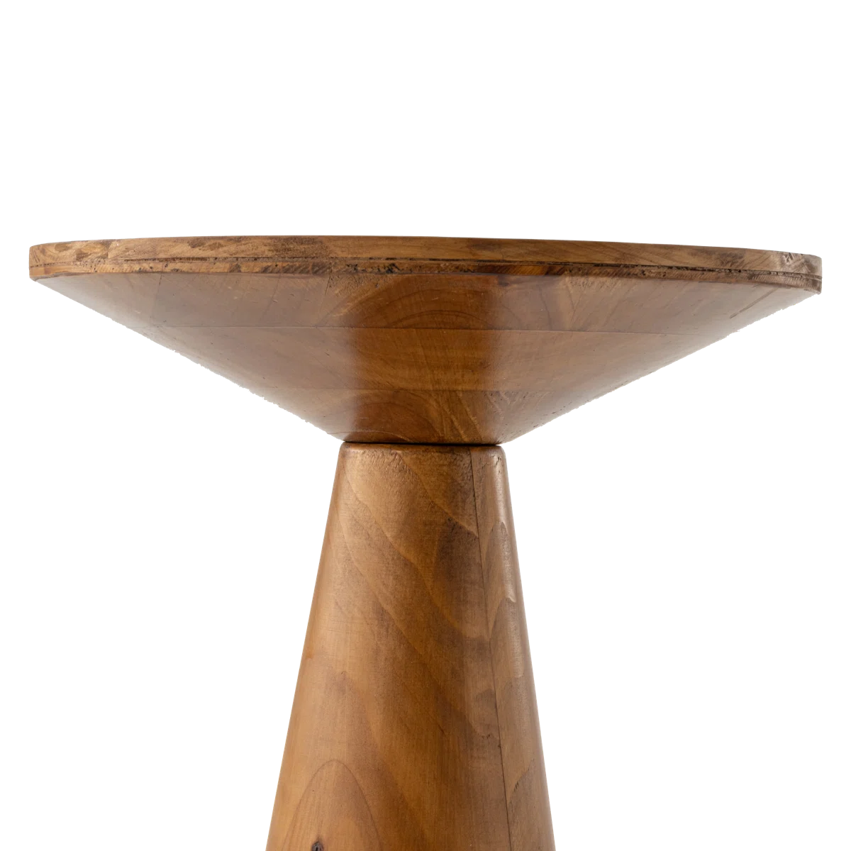 Furnishiaa Pedestal Solid Sheesham Wood End Table – Rustic Round Accent Table