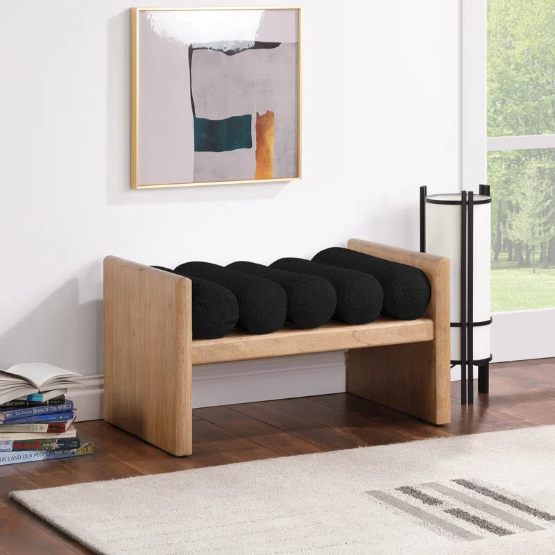 Furnishiaa H-shaped solid Sheesham wood frame Bench