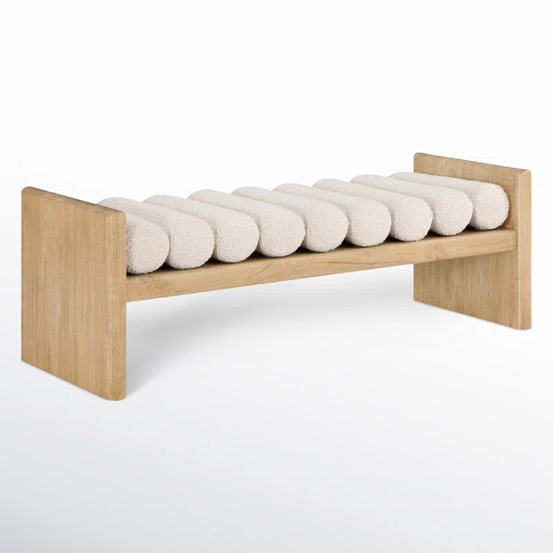 Furnishiaa H-shaped solid Sheesham wood frame Bench