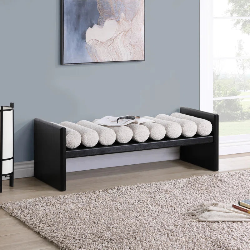 Furnishiaa H-shaped solid Sheesham wood frame Bench