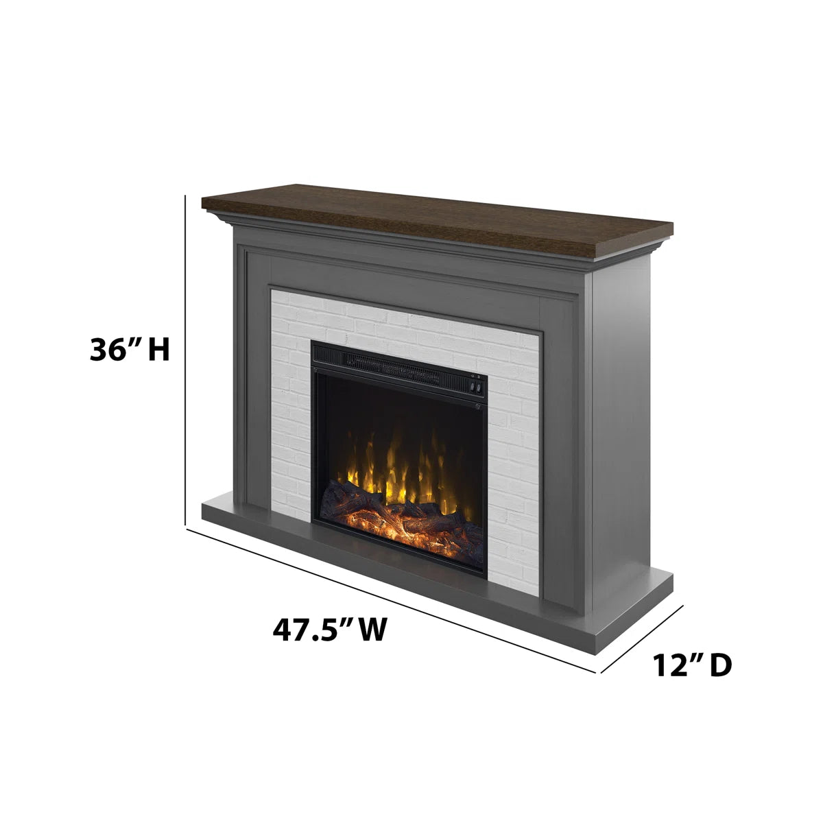 Furnishiaa Wall Mantel Electric Fireplace
