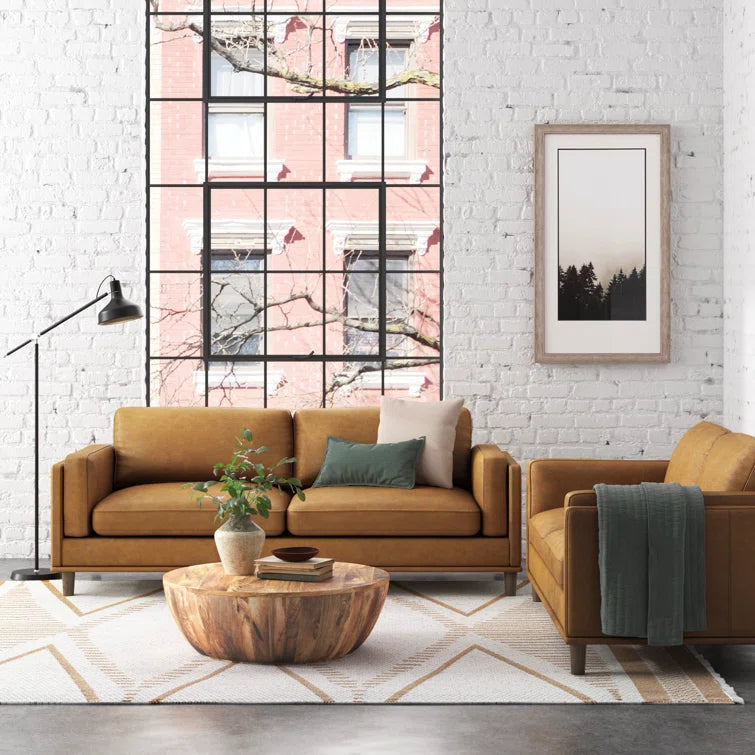 Furnishiaa Modern synthetic Leather Sofa Set – Elegant 2-Piece Living Room Set