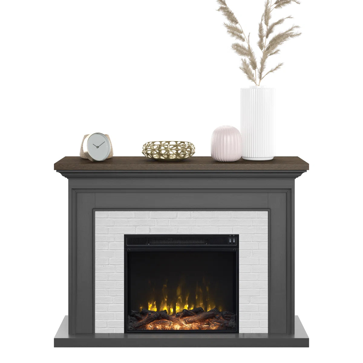 Furnishiaa Wall Mantel Electric Fireplace