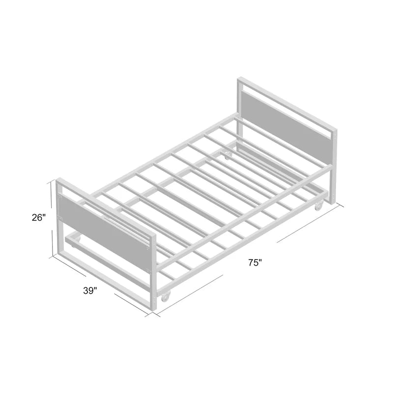 Furnishiaa Solid Wood And Metal Daybed With Trundle