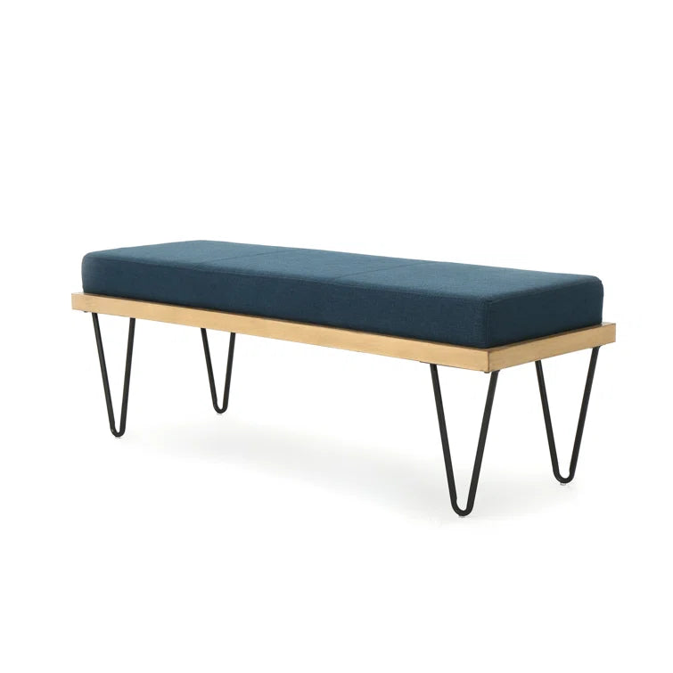 Furnishiaa Velvet Storage Bench with Sheesham Wood