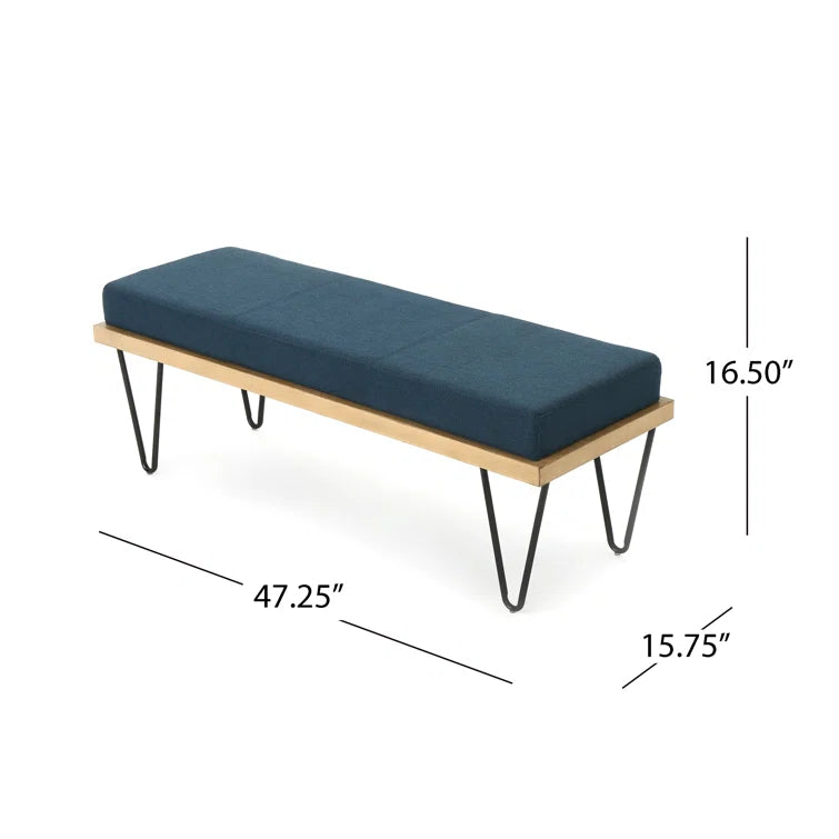 Furnishiaa Velvet Storage Bench with Sheesham Wood