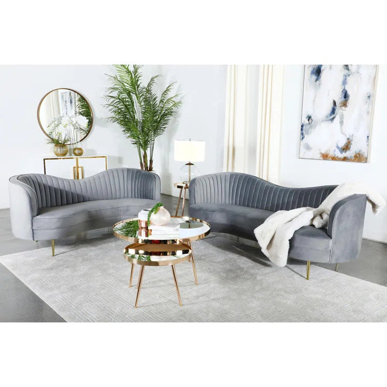 Furnishiaa Luxury Velvet Sofa Set – Stylish & Comfortable Mid-Century Design