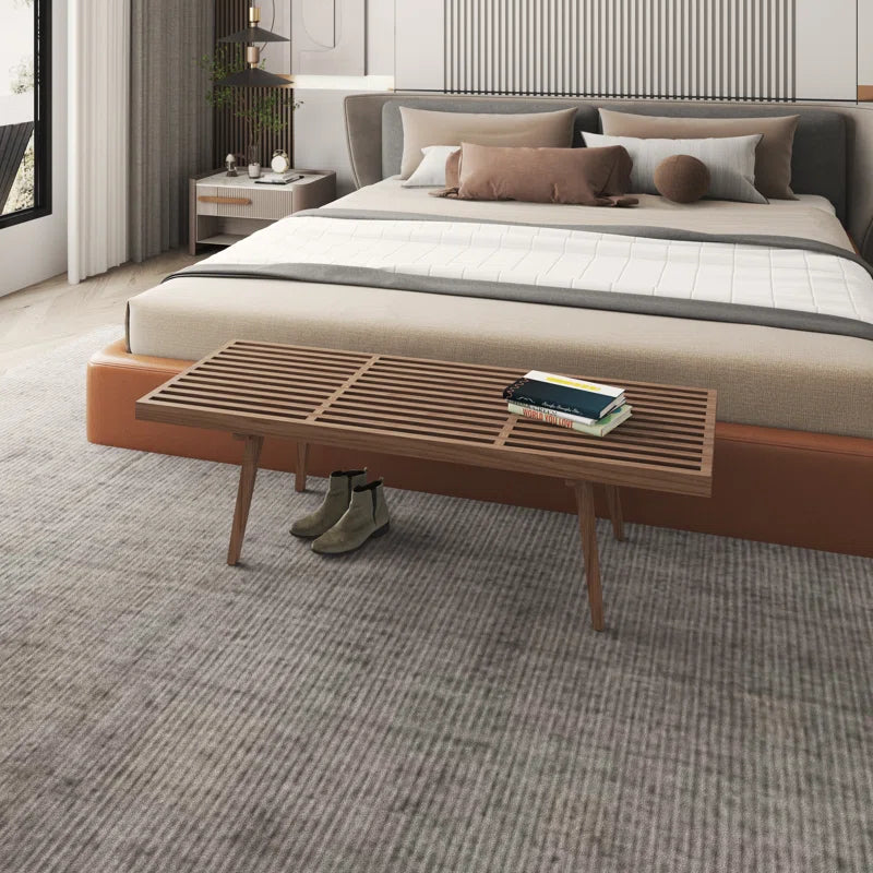 Furnishiaa Solid Sheesham Wood Slatted Bench