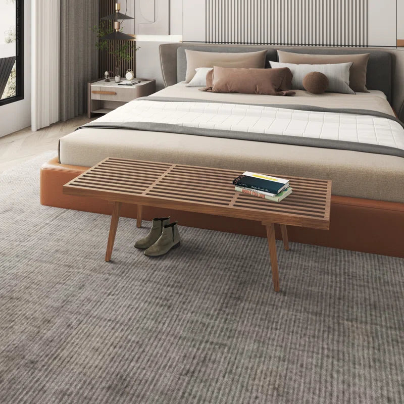 Furnishiaa Solid Sheesham Wood Slatted Bench