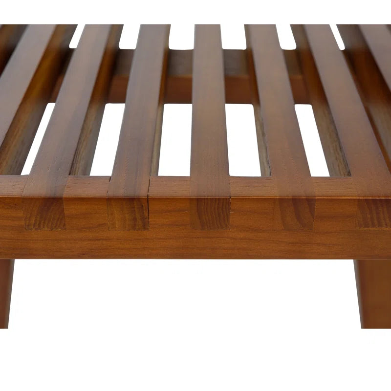 Furnishiaa Solid Sheesham Wood Slatted Bench