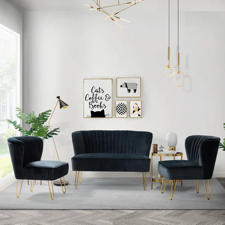 Furnishiaa 3-Piece Upholstered sofa Set for Living Room