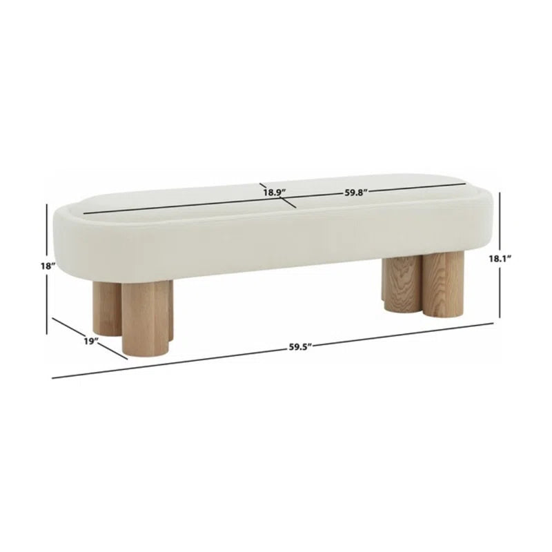 Furnishiaa upholstered Bench – Modern Elegance with Solid Sheesham Wood