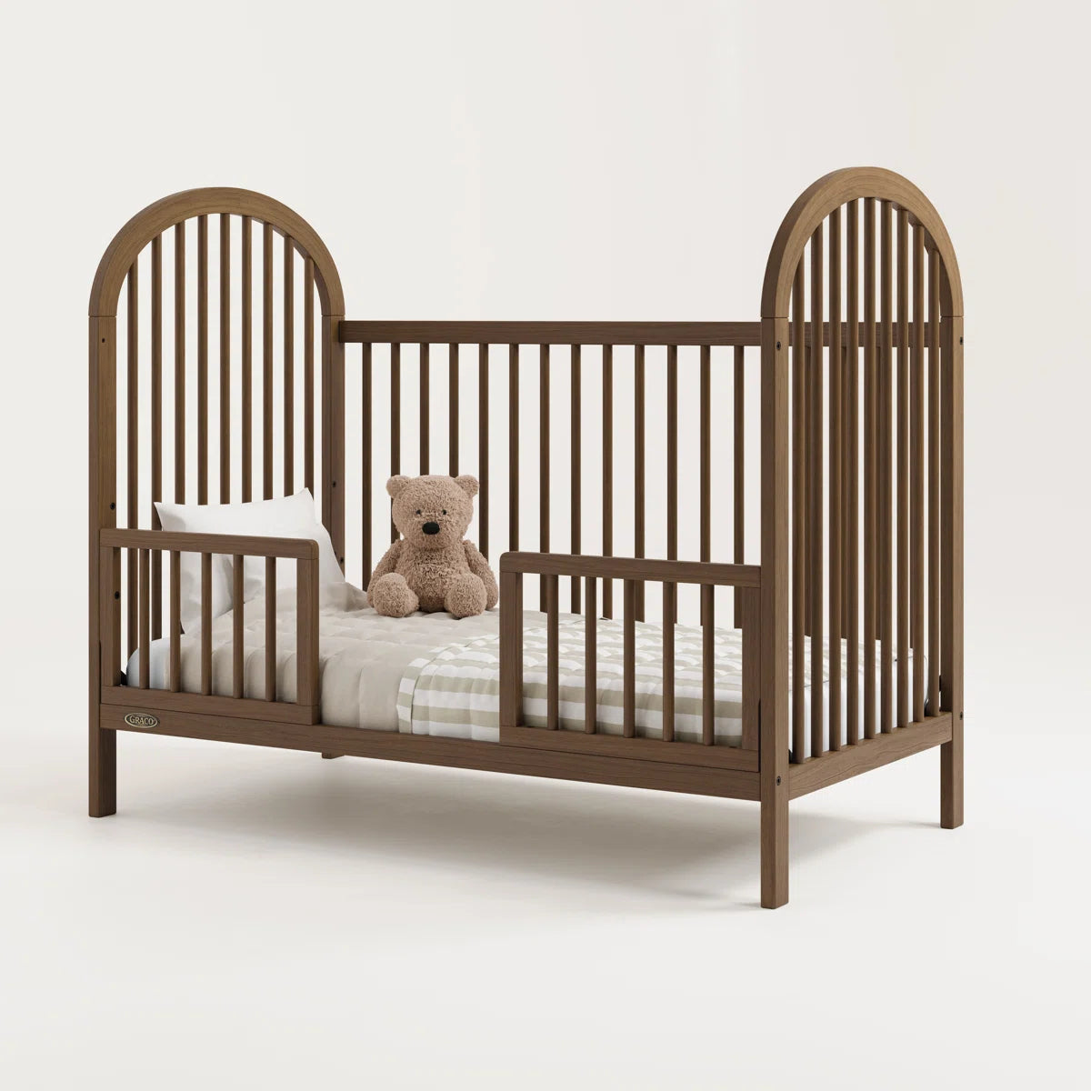 Furnishiaa 3-in-1 Convertible Baby Crib – Adjustable Height, Converts to Toddler Bed & Daybed