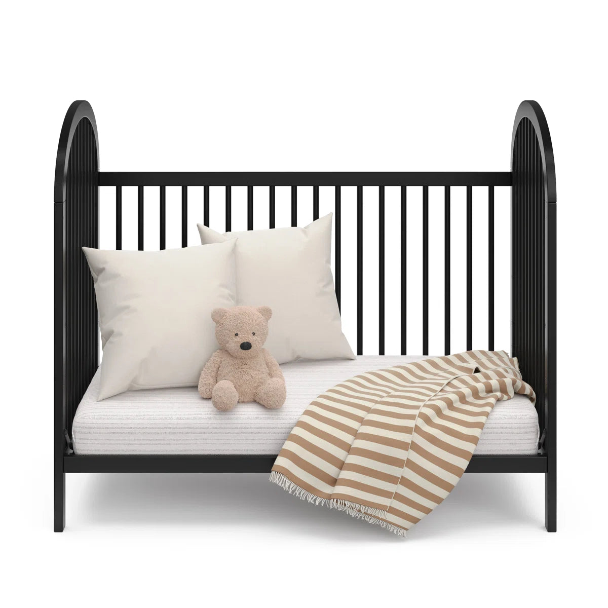 Furnishiaa 3-in-1 Convertible Baby Crib – Adjustable Height, Converts to Toddler Bed & Daybed